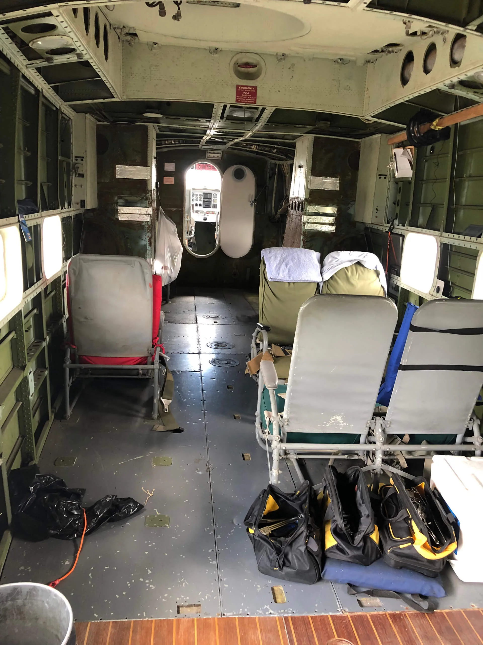 Cabin interior of a 1954 Grumman HU-16C Albatross.