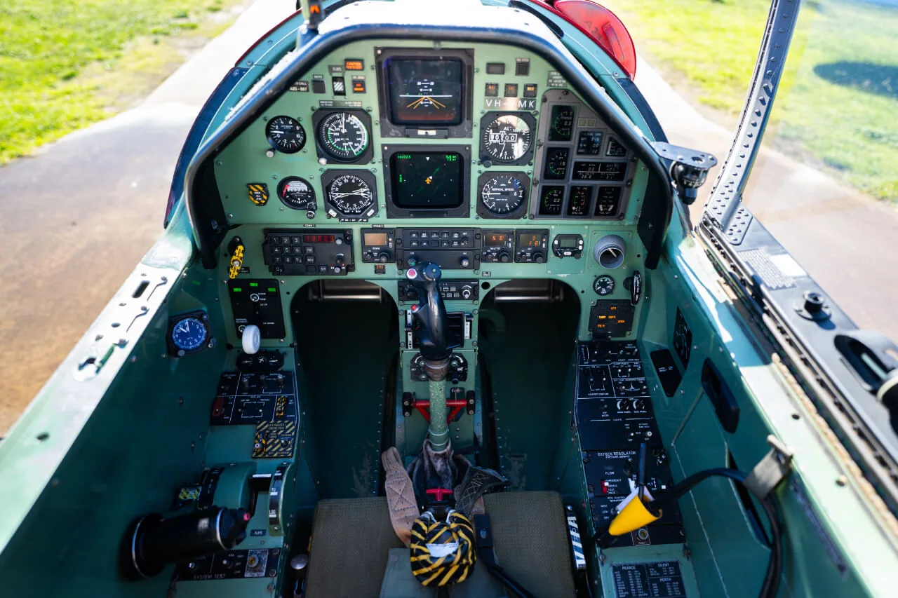 Cockpit and instrument panel of a 1991 Pilatus PC-9/A.