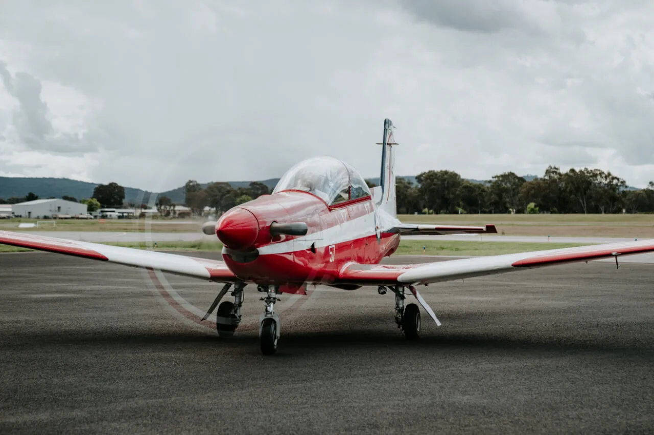 Exterior view of a 1991 Pilatus PC-9/A.