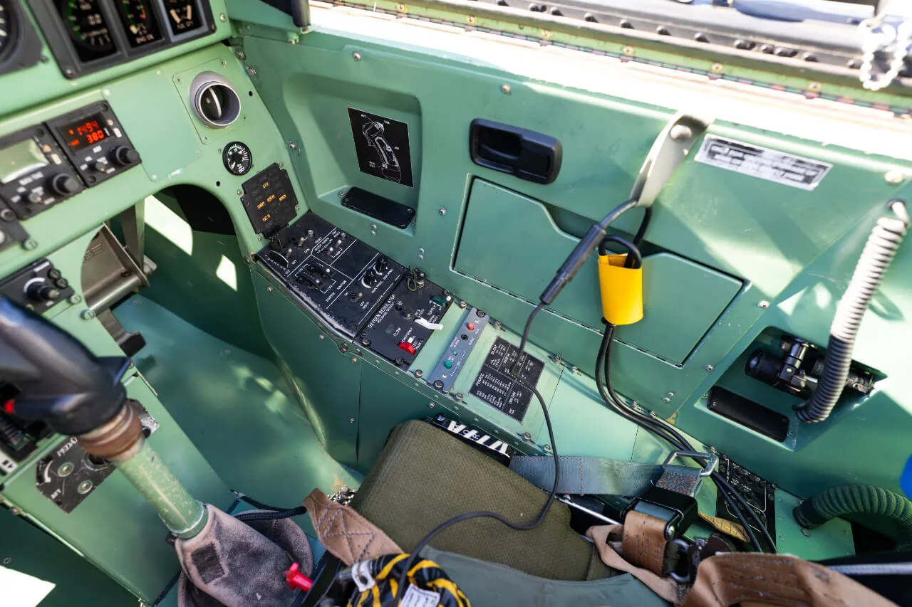Cockpit and instrument panel of a 1991 Pilatus PC-9/A.