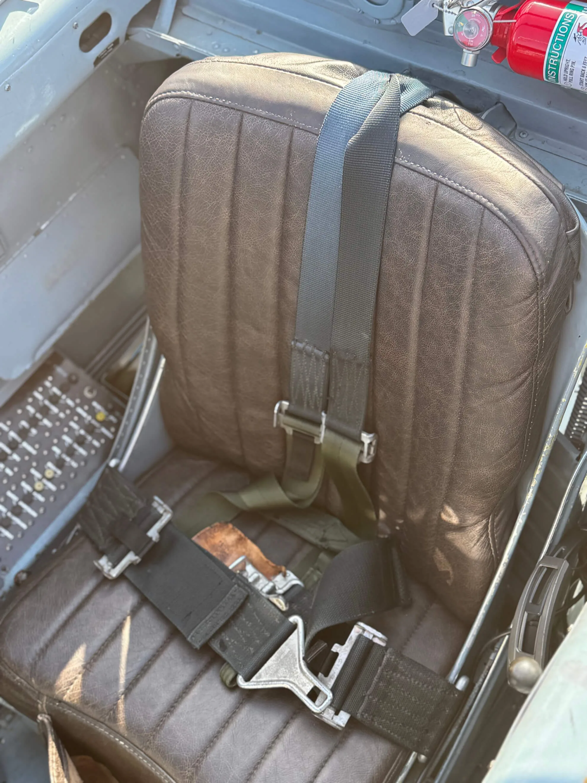 Cabin interior of a 1955 Beechcraft T-34A Mentor.