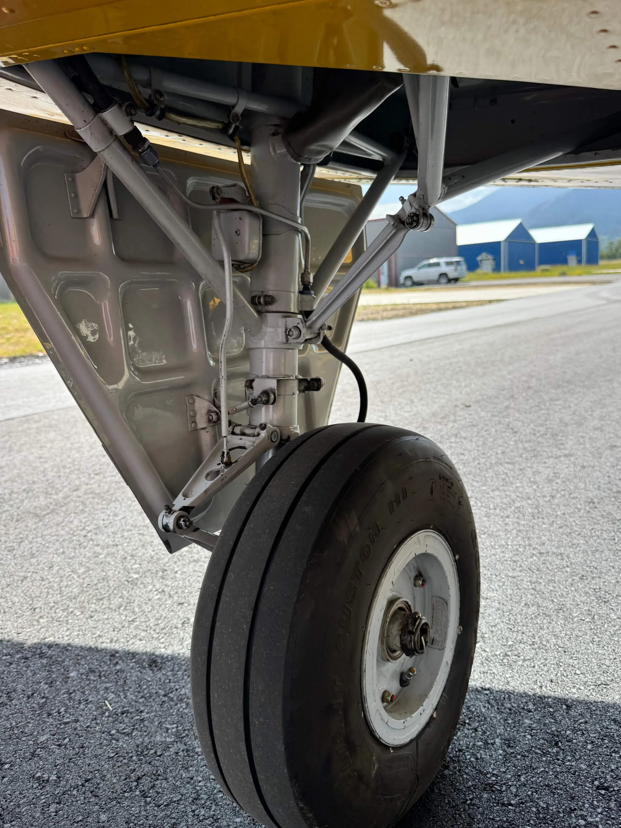 Exterior view of a 1955 Beechcraft T-34A Mentor.