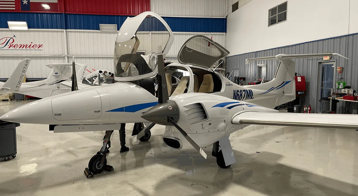 Cabin interior of a 2007 Diamond DA42 NG.