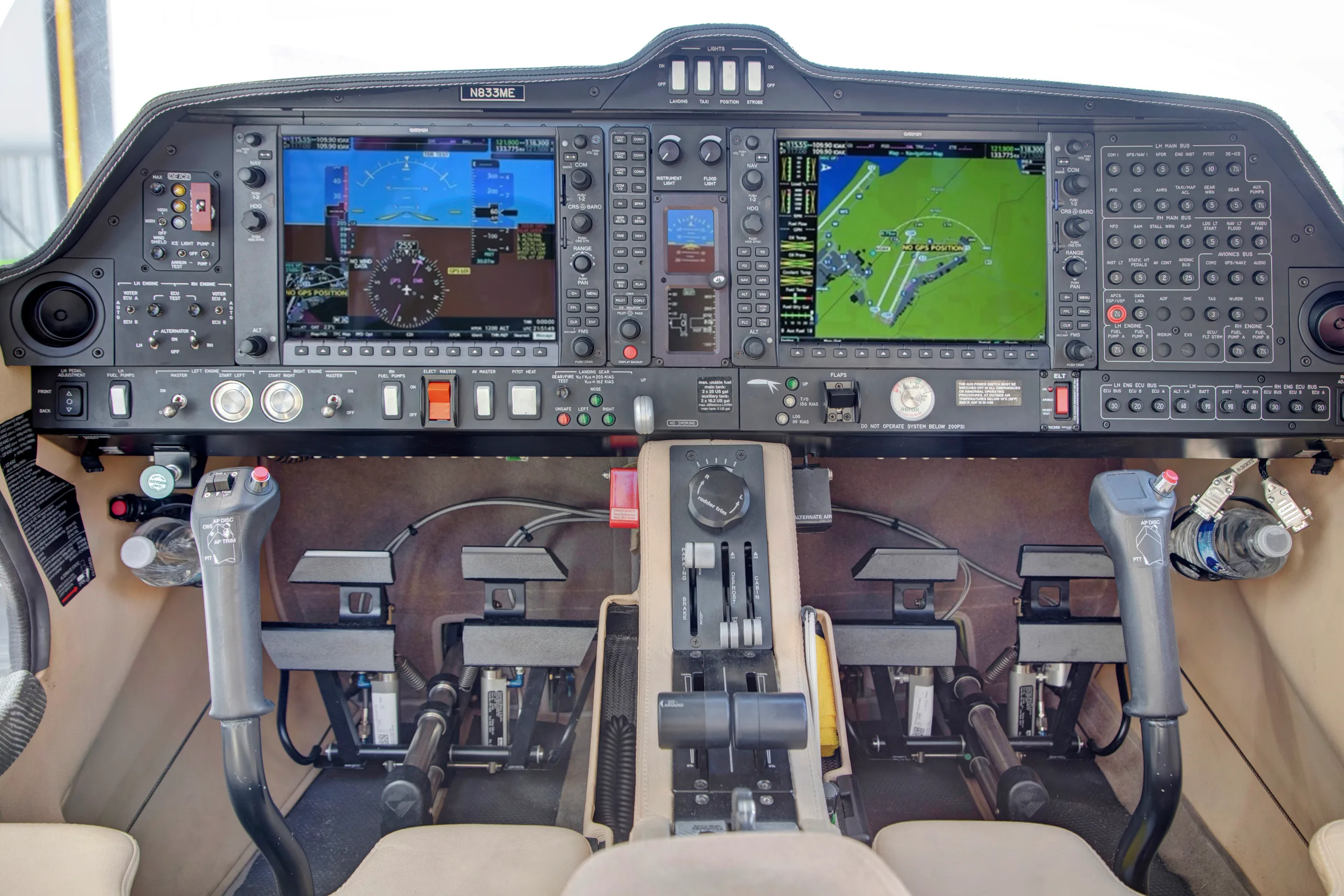 Avionics suite of a 2016 Diamond DA62.