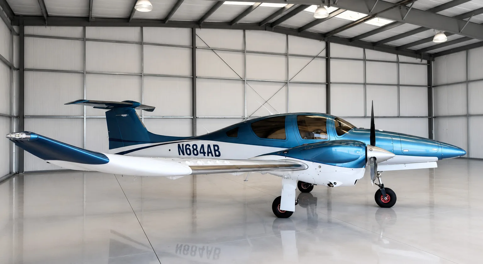 Engine detail of a 2021 Diamond DA62.