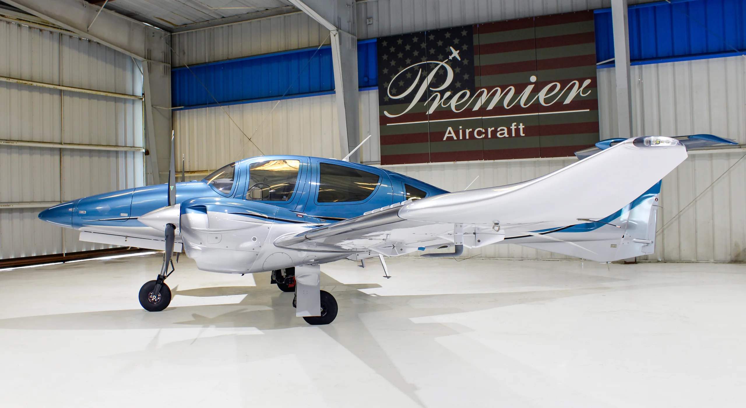Exterior view of a 2023 Diamond DA62, N895PA.