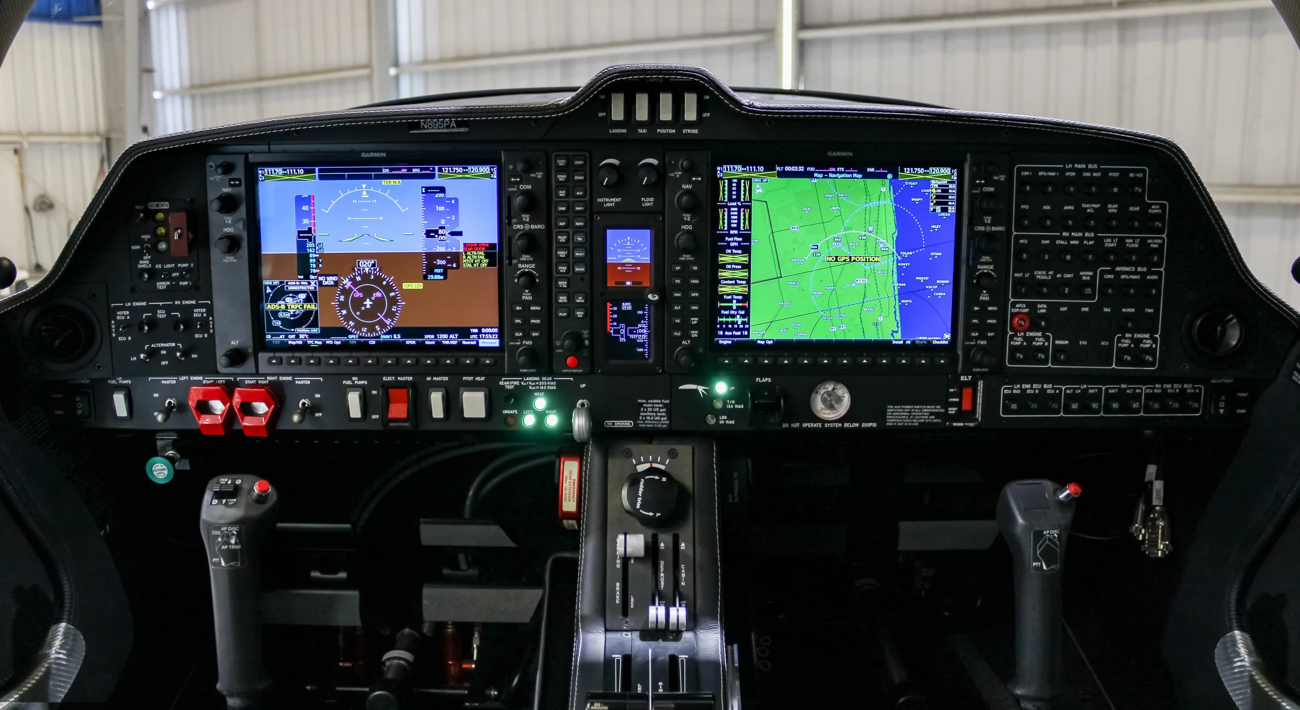 Avionics suite of a 2023 Diamond DA62.