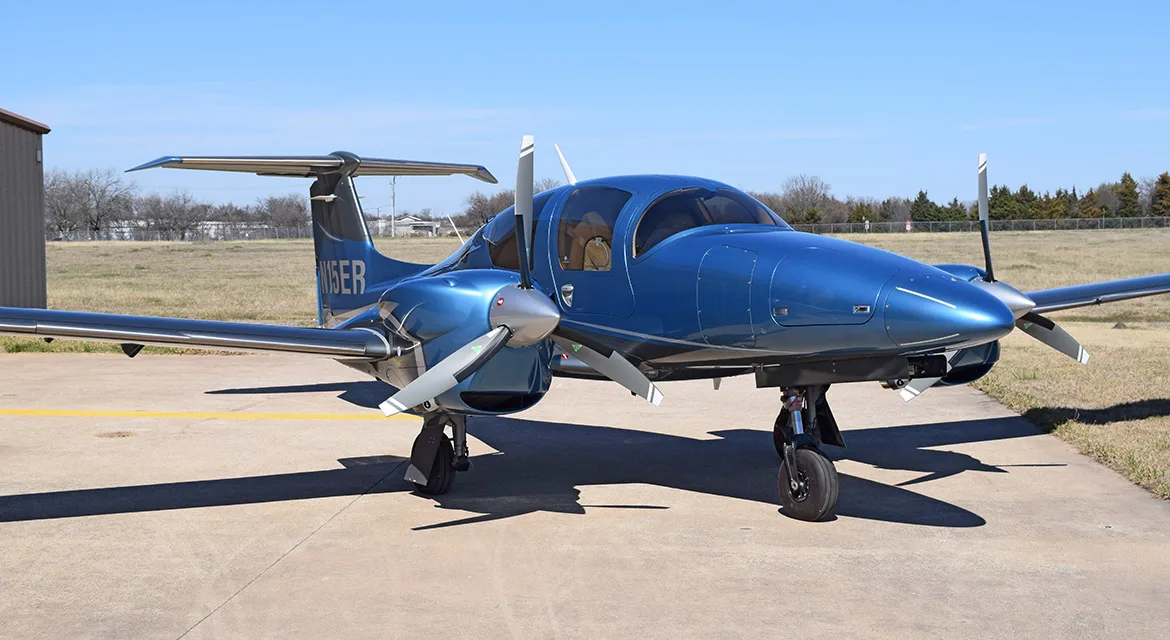 Exterior view of a 2024 Diamond DA62, N15ER.