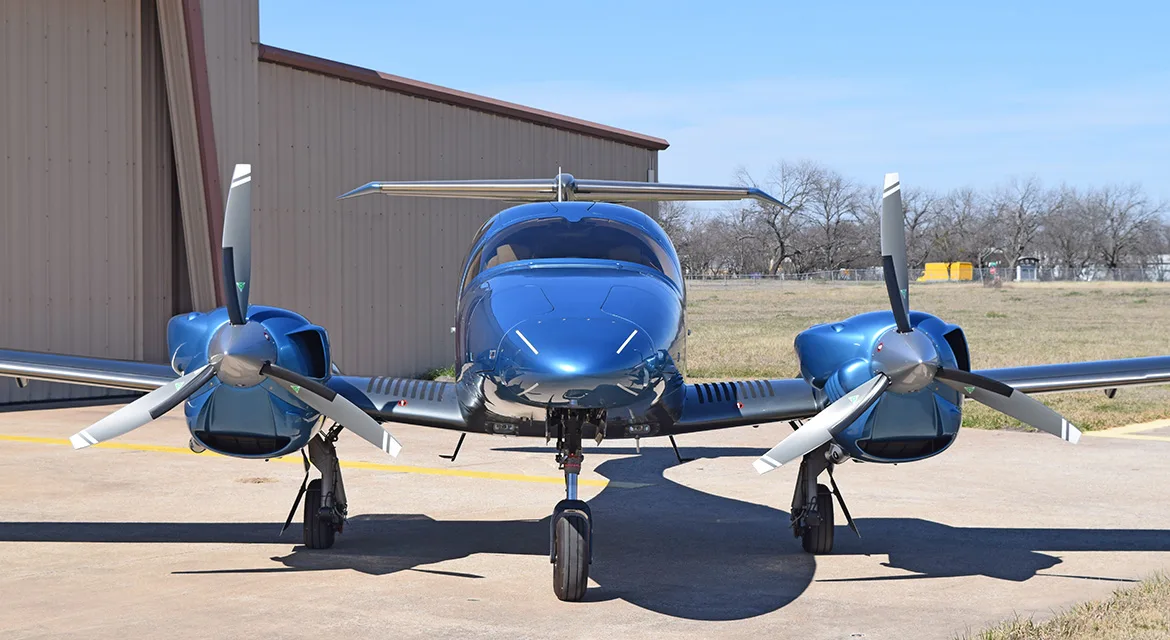 Exterior view of a 2024 Diamond DA62, N15ER.