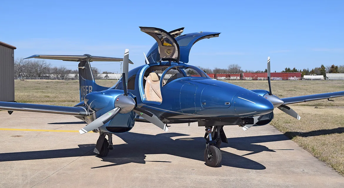 Exterior view of a 2024 Diamond DA62, N15ER.