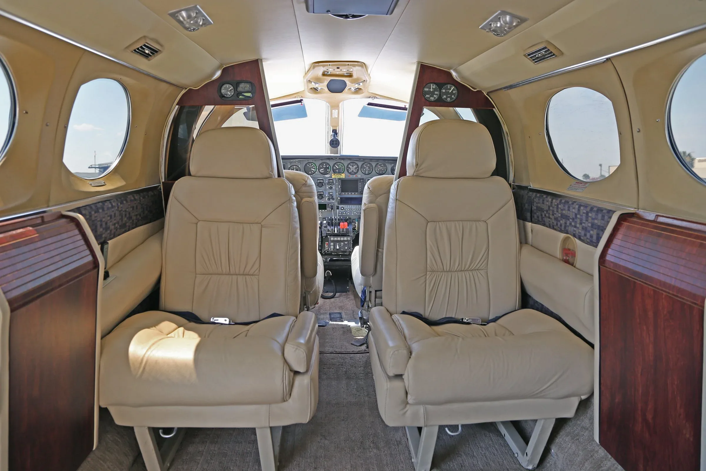 Cabin interior of a 1975 Cessna 421B Golden Eagle.