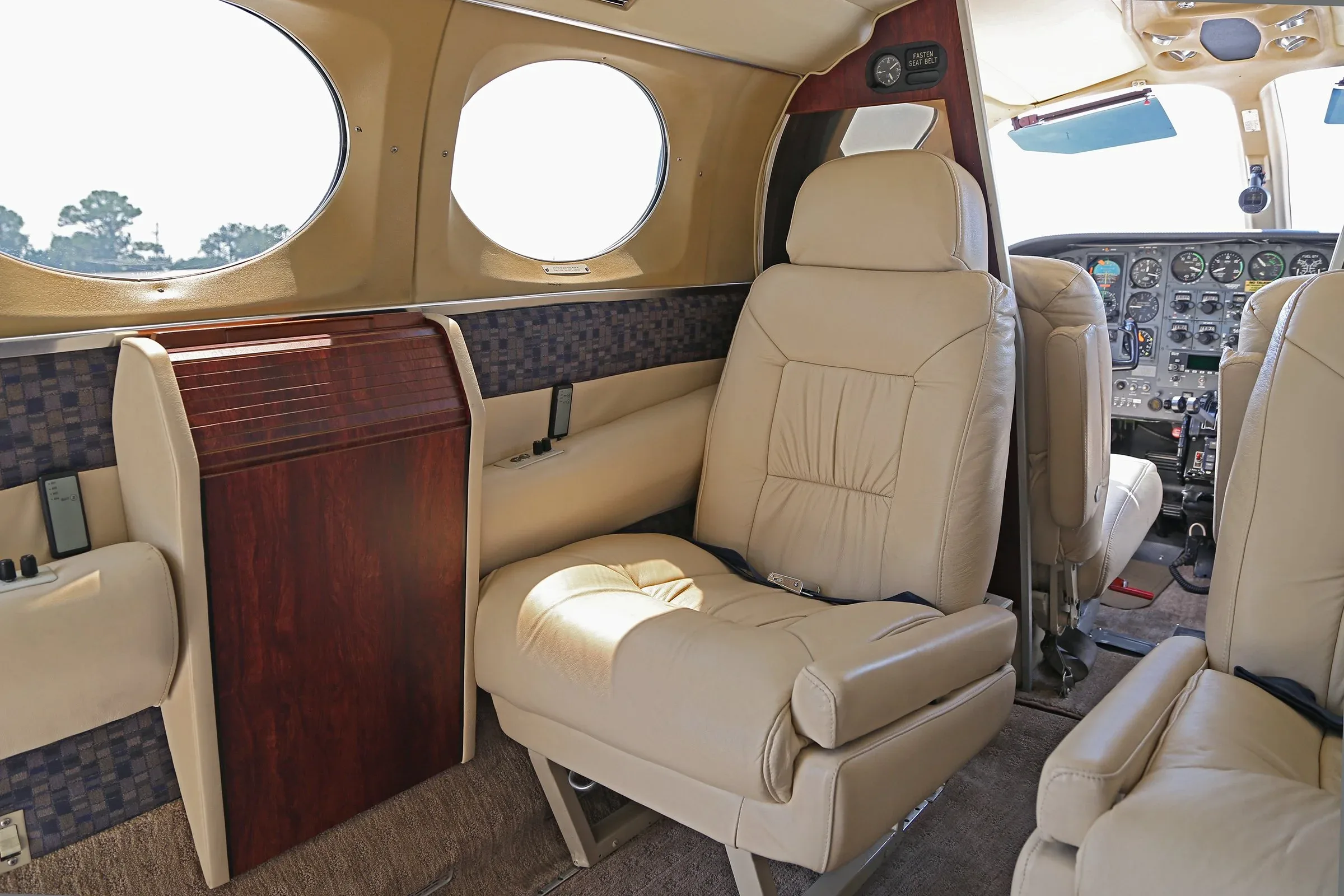 Cabin interior of a 1975 Cessna 421B Golden Eagle.