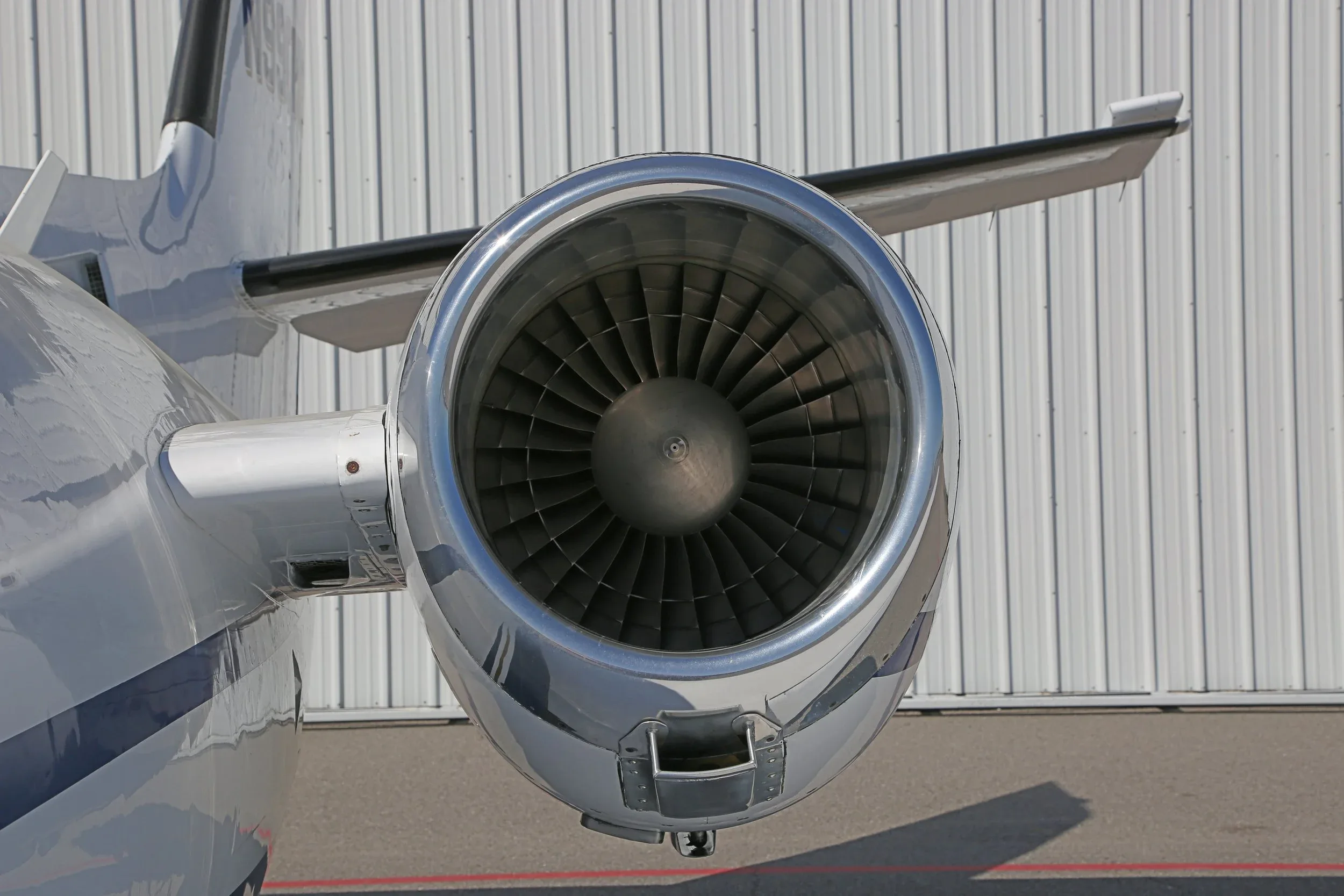 Engine detail of a 1983 Cessna CITATION II.