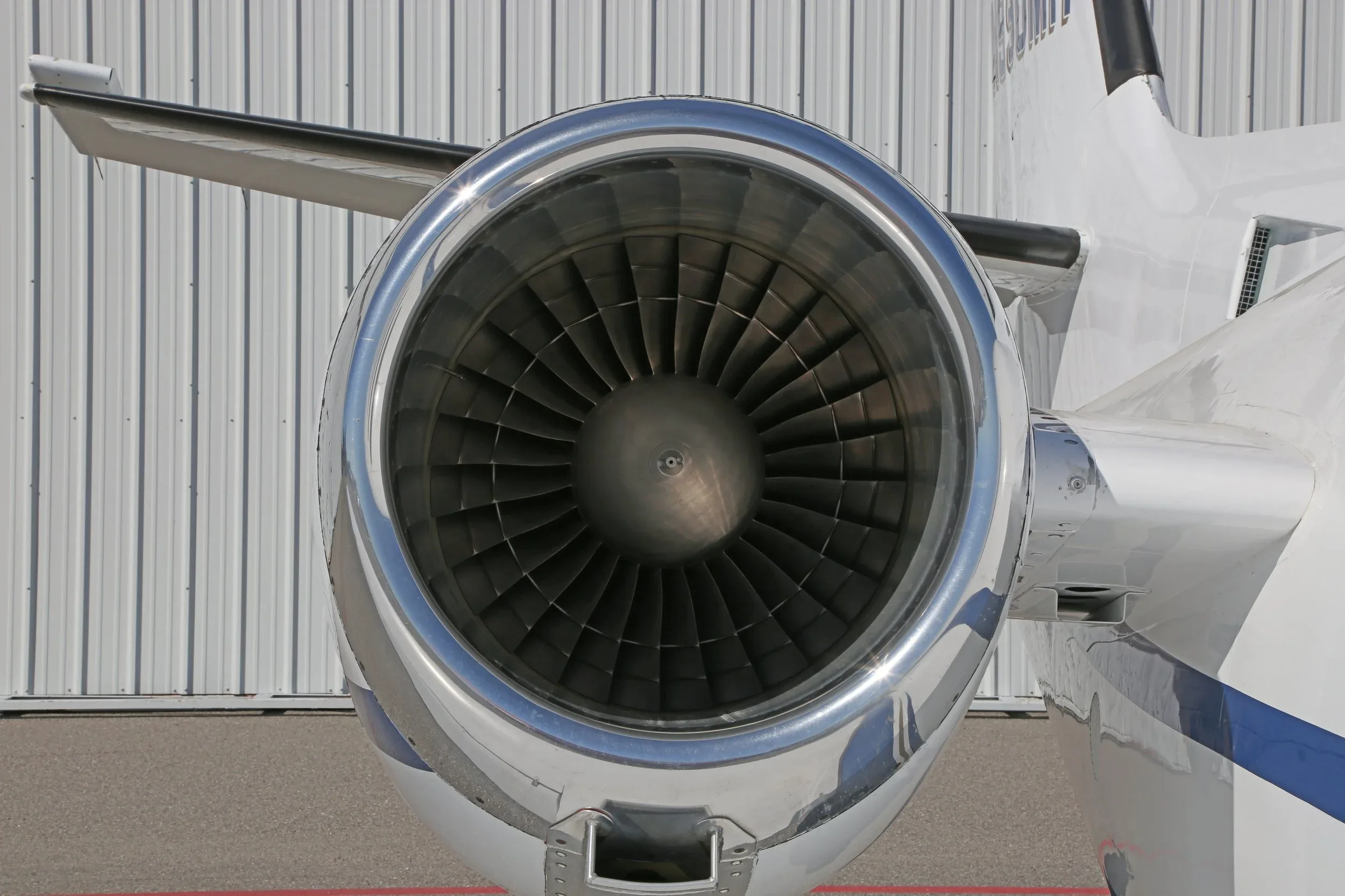 Engine detail of a 1983 Cessna CITATION II.