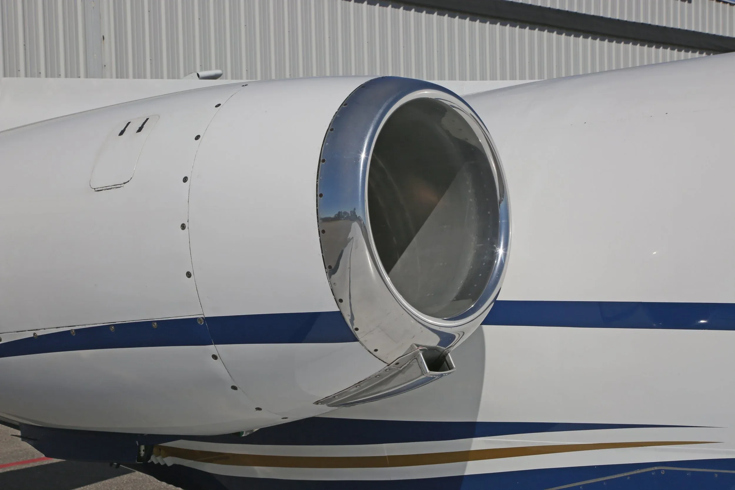 Engine detail of a 1983 Cessna CITATION II.