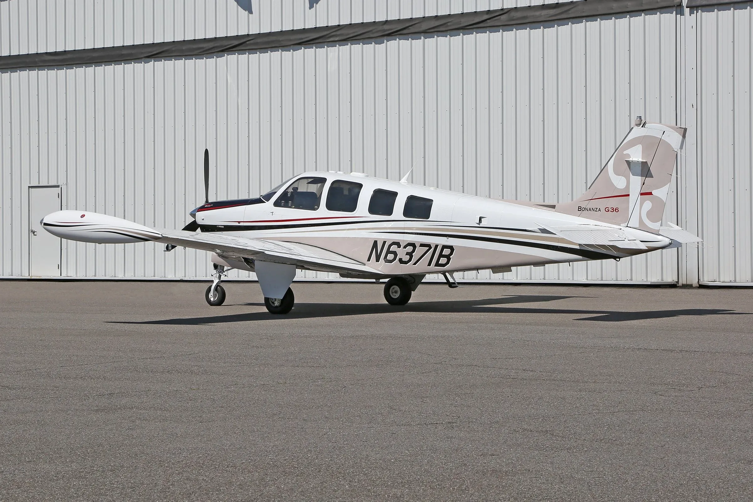 Exterior view of a 2010 Beechcraft Super-Bonanza.