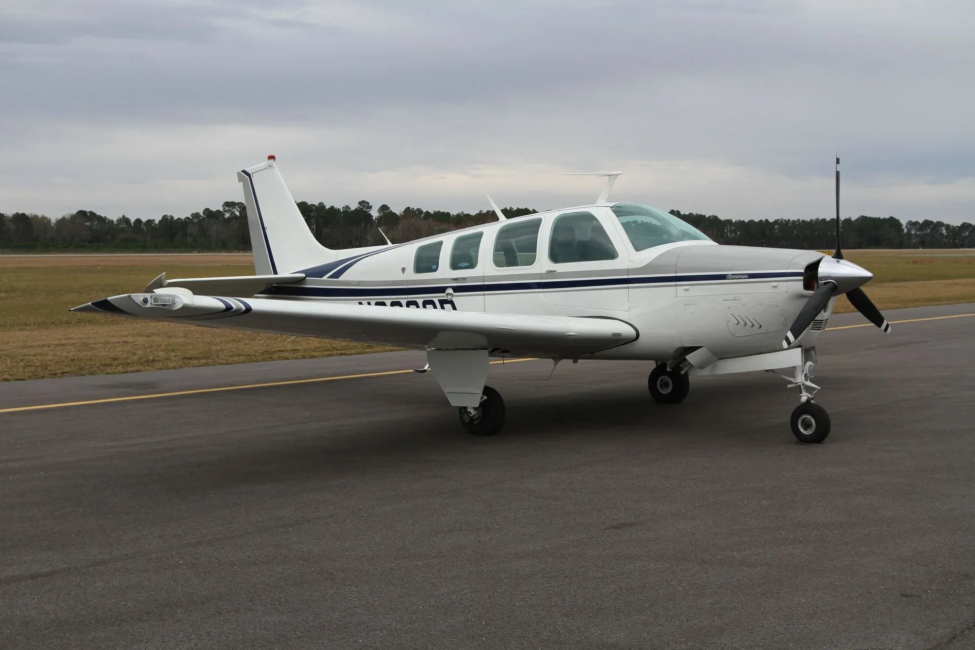 Exterior view of a 1978 Beechcraft Bonanza.