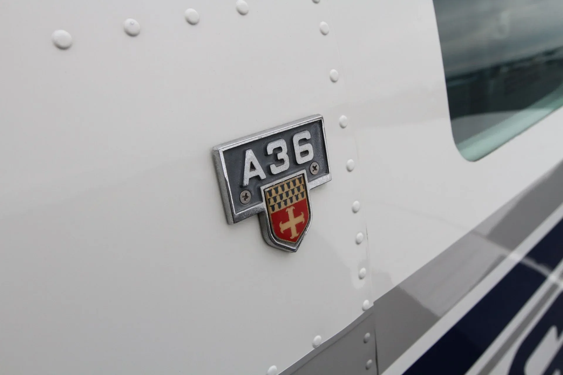Engine detail of a 1978 Beechcraft Bonanza.
