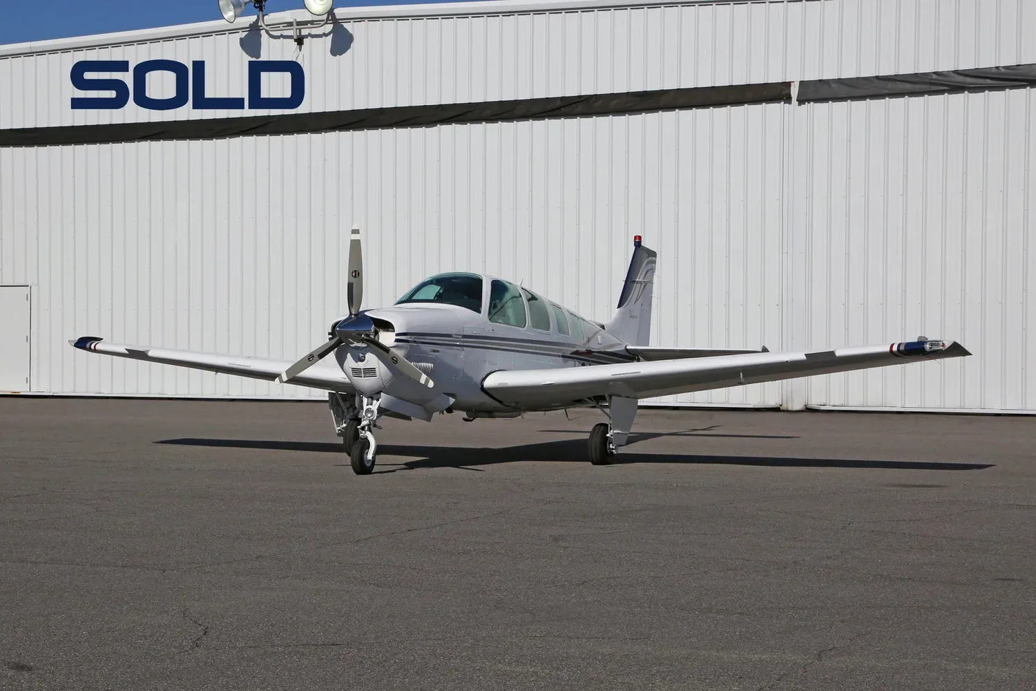 Exterior view of a 1978 Beechcraft Bonanza.