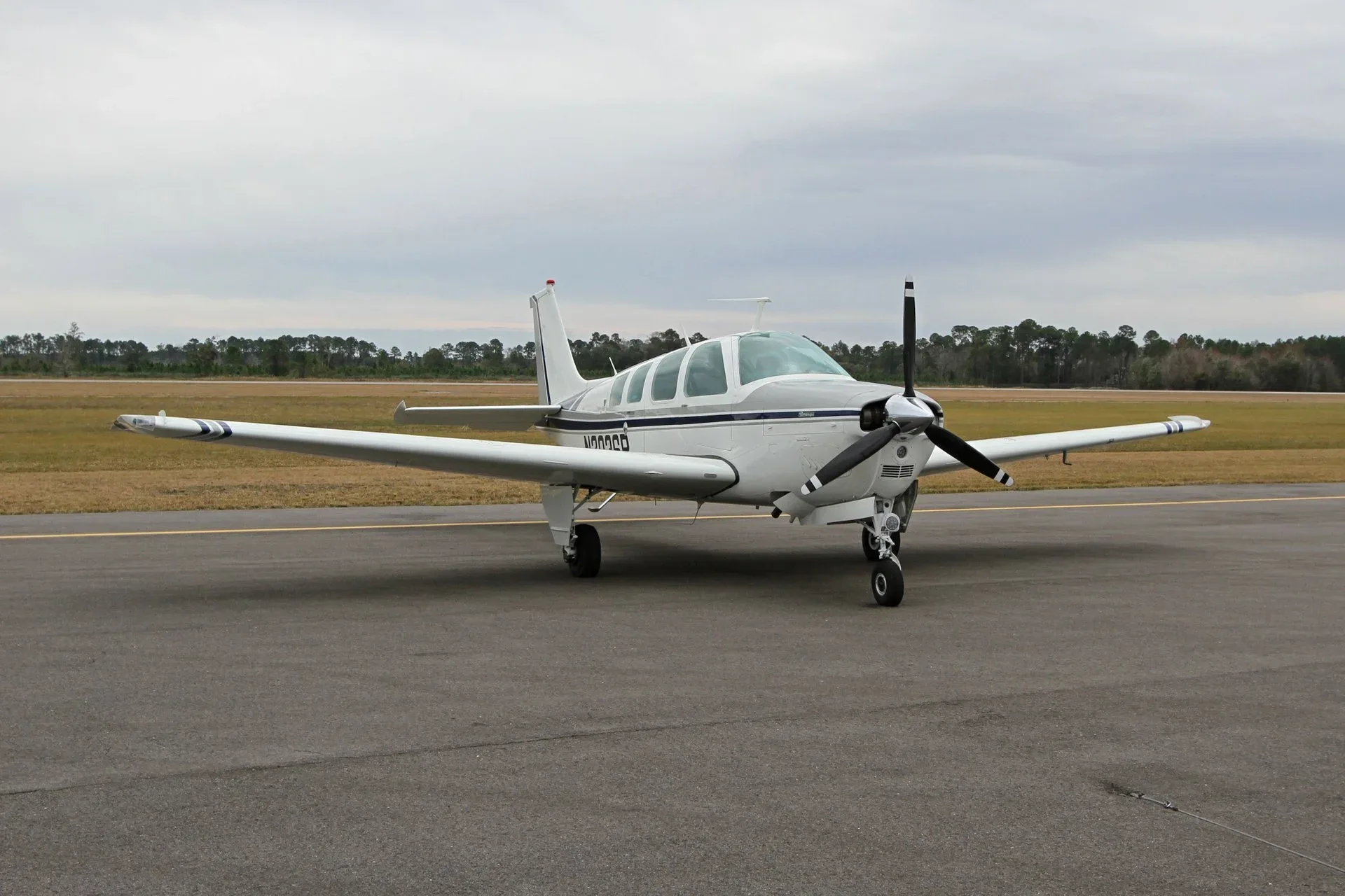 Exterior view of a 1978 Beechcraft Bonanza.