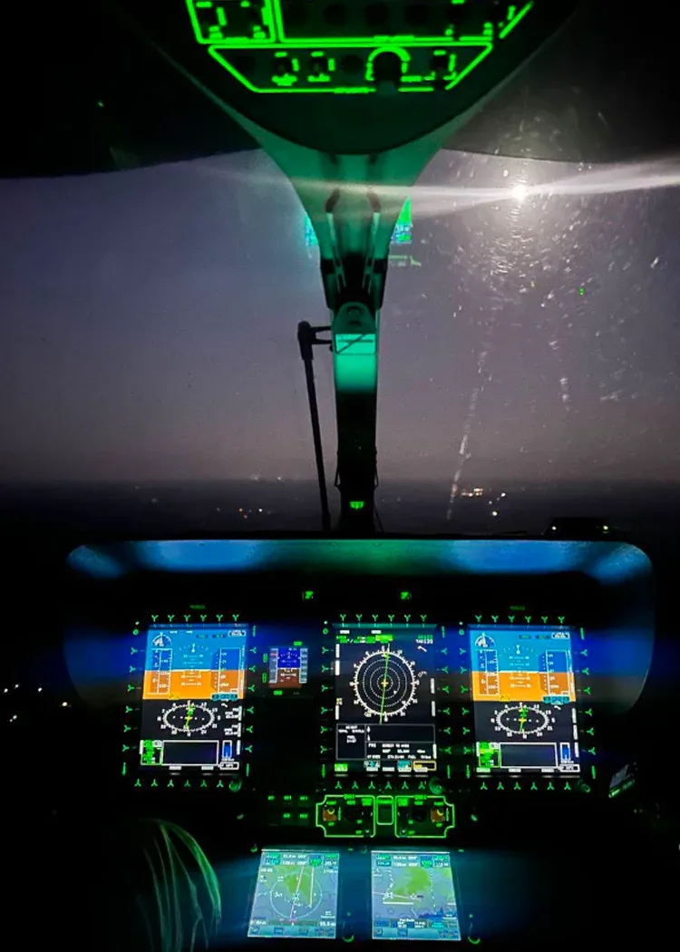 Avionics suite of a 2021 Airbus H145 D-3.