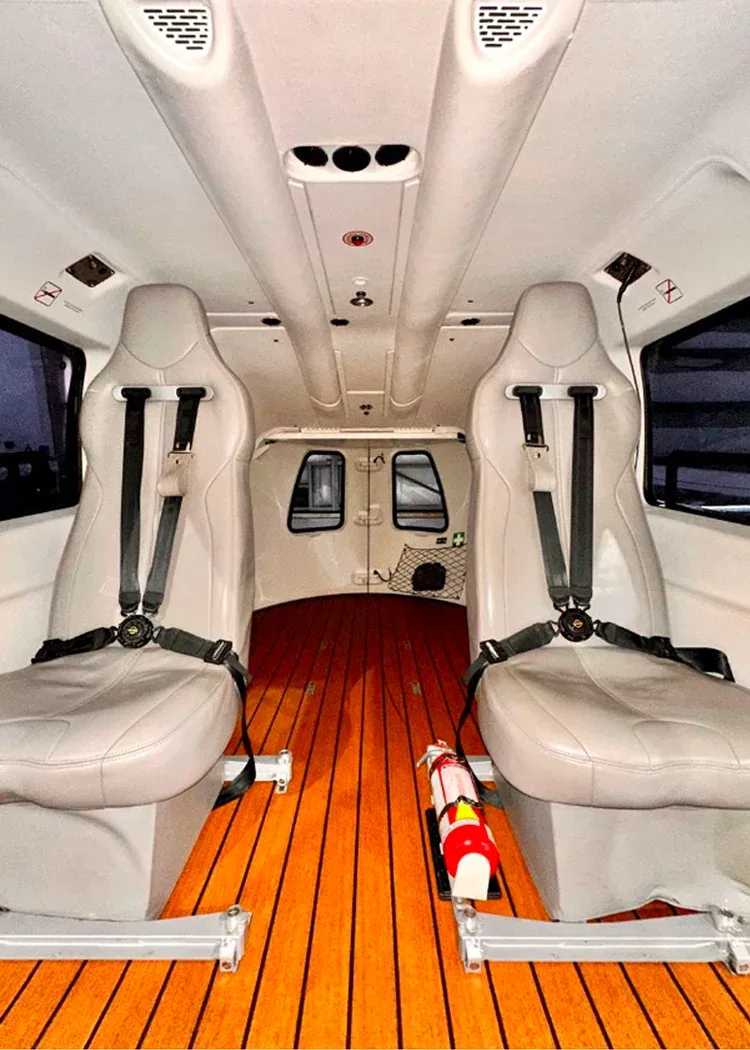 Cabin interior of a 2021 Airbus H145 D-3.