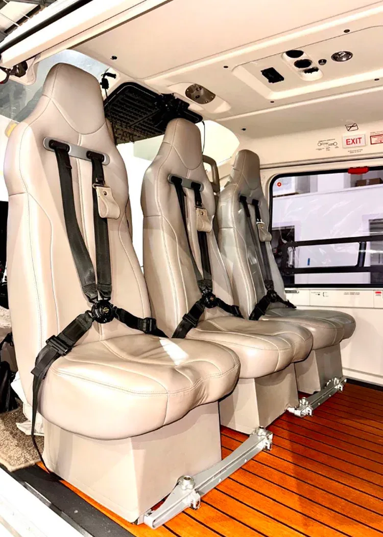 Cabin interior of a 2021 Airbus H145 D-3.