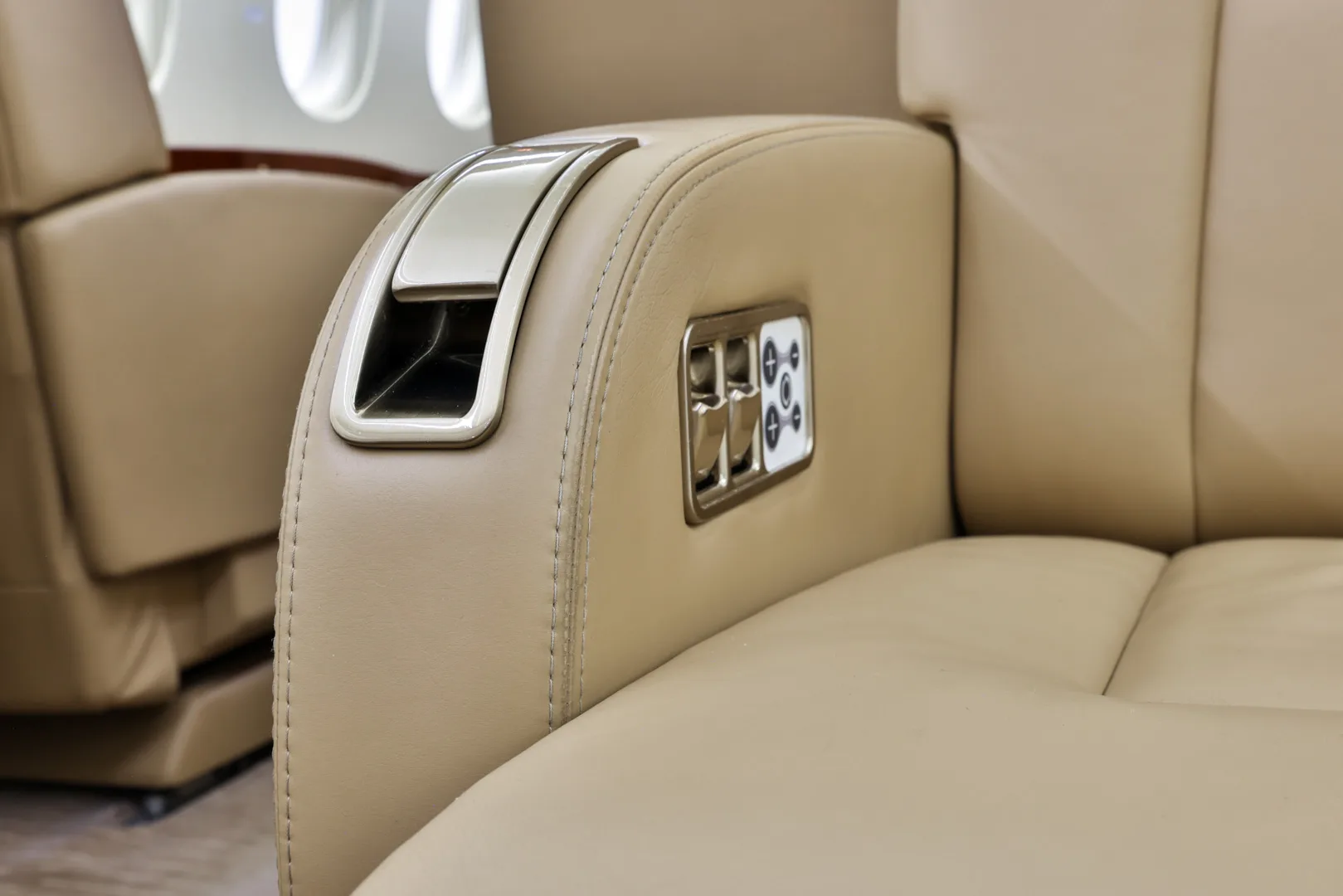 Cabin interior of a 2015 Dassault Falcon 2000LXS.