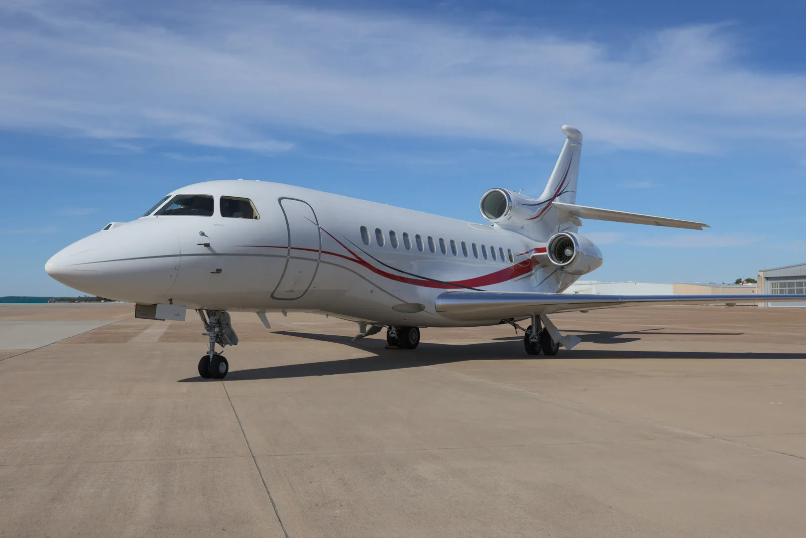 Cabin interior of a 2014 Dassault Falcon 7X.