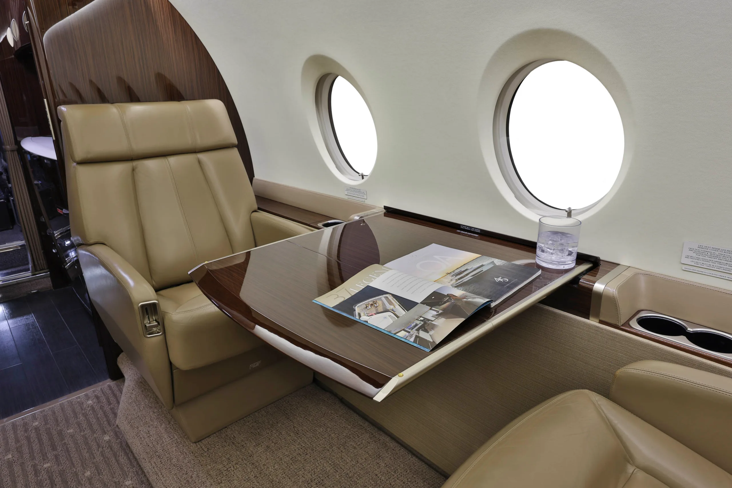 Cabin interior of a 2012 Gulfstream G280.