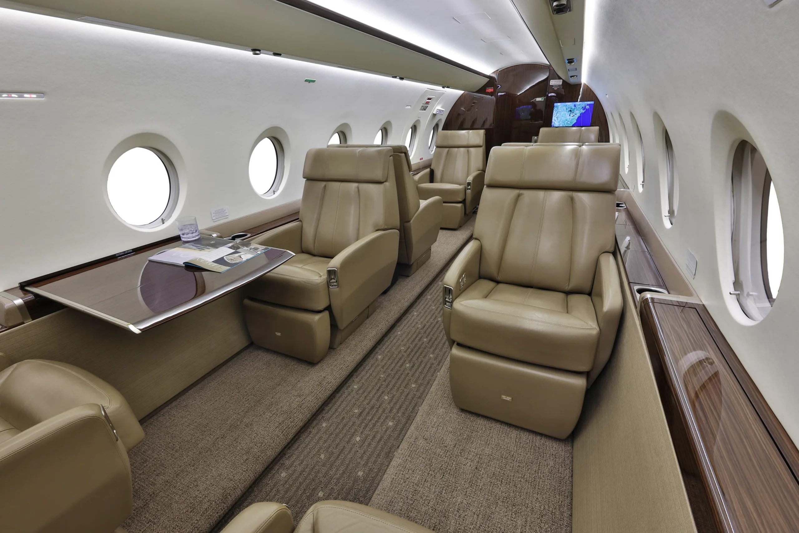 Cabin interior of a 2012 Gulfstream G280.