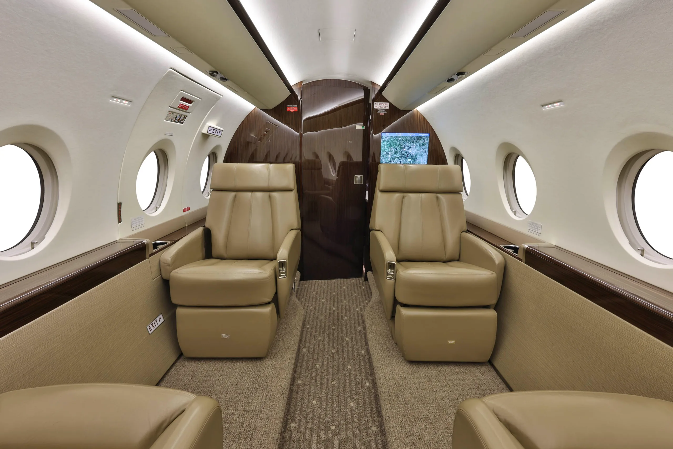 Cabin interior of a 2012 Gulfstream G280.