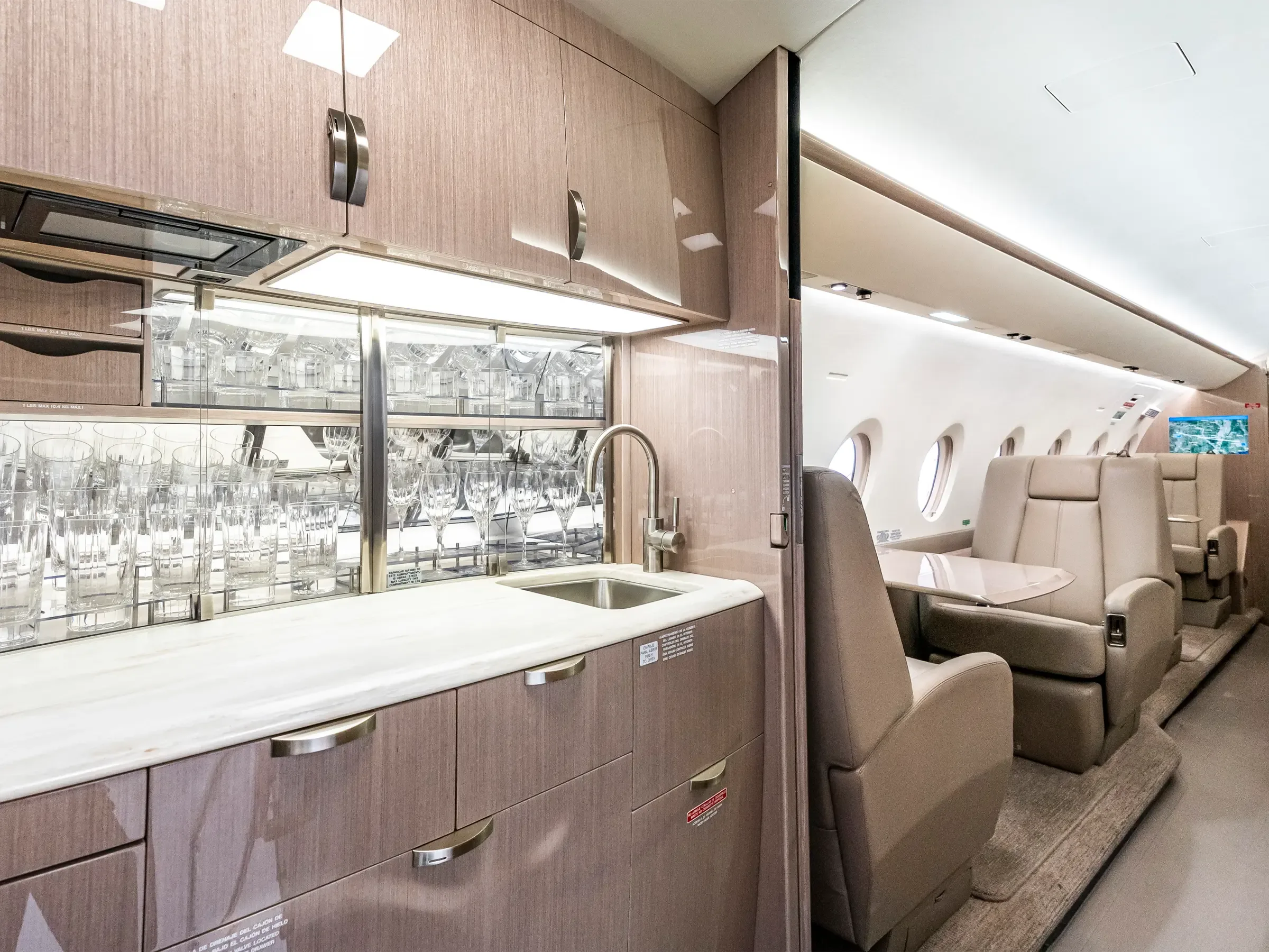 Cabin interior of a 2019 Gulfstream G280.