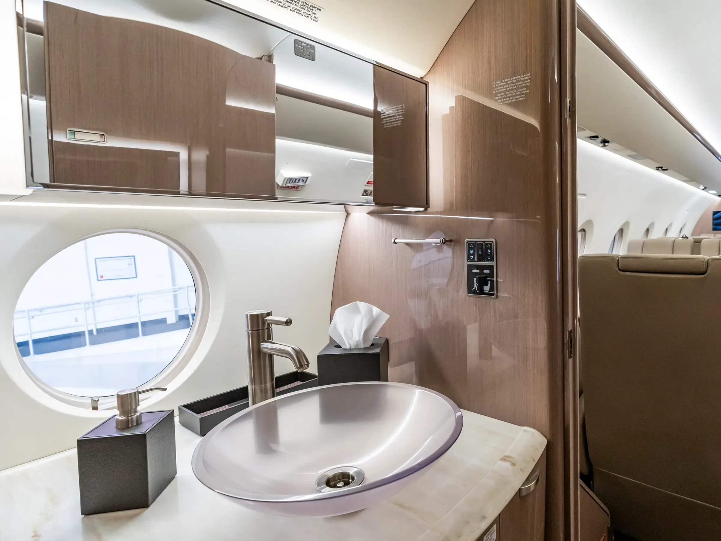 Cabin interior of a 2019 Gulfstream G280.