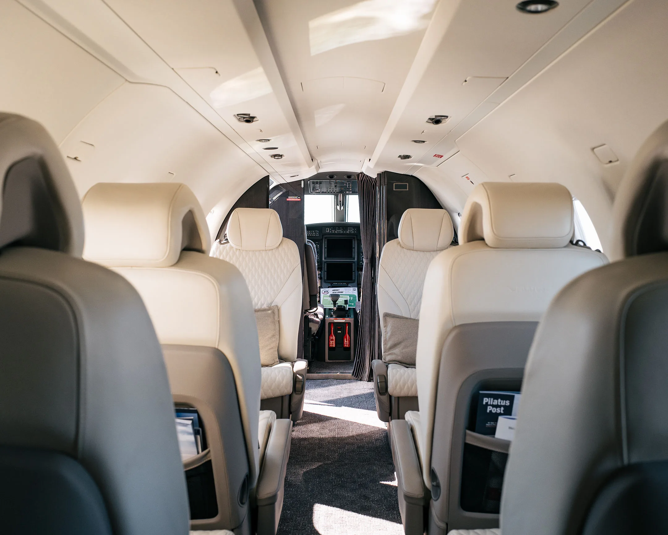 Cabin interior of a 2024 Pilatus.