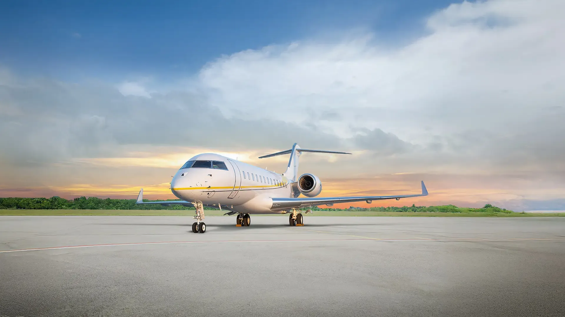 Exterior view of a Bombardier Global 6000.