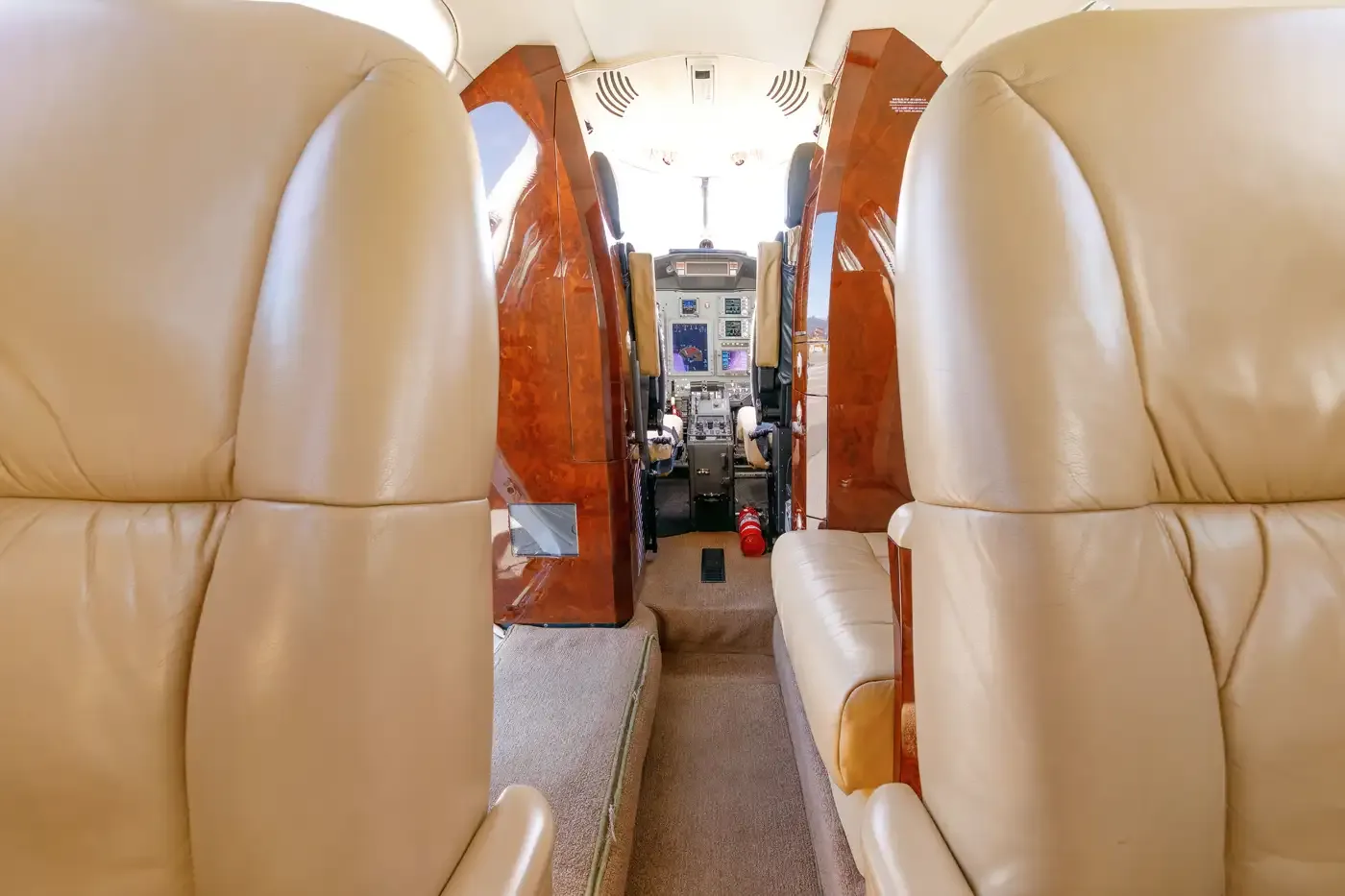 Cabin interior of a Cessna Citation CJ3.