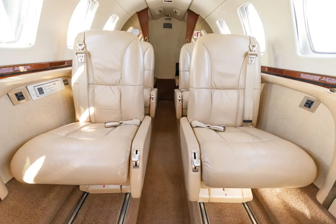 Cabin interior of a Cessna Citation CJ3.
