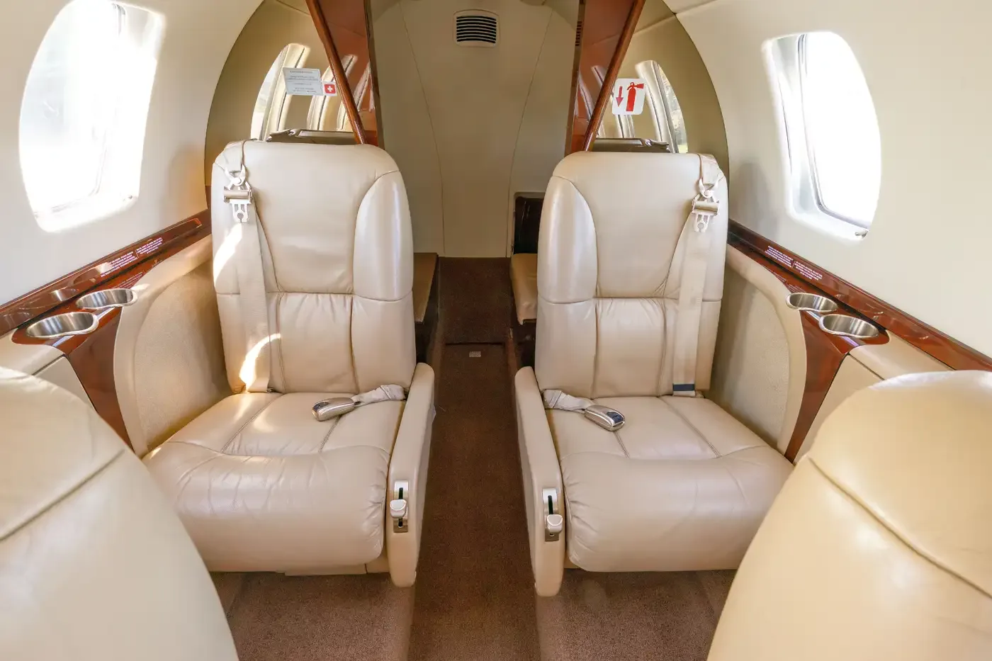 Cabin interior of a Cessna Citation CJ3.