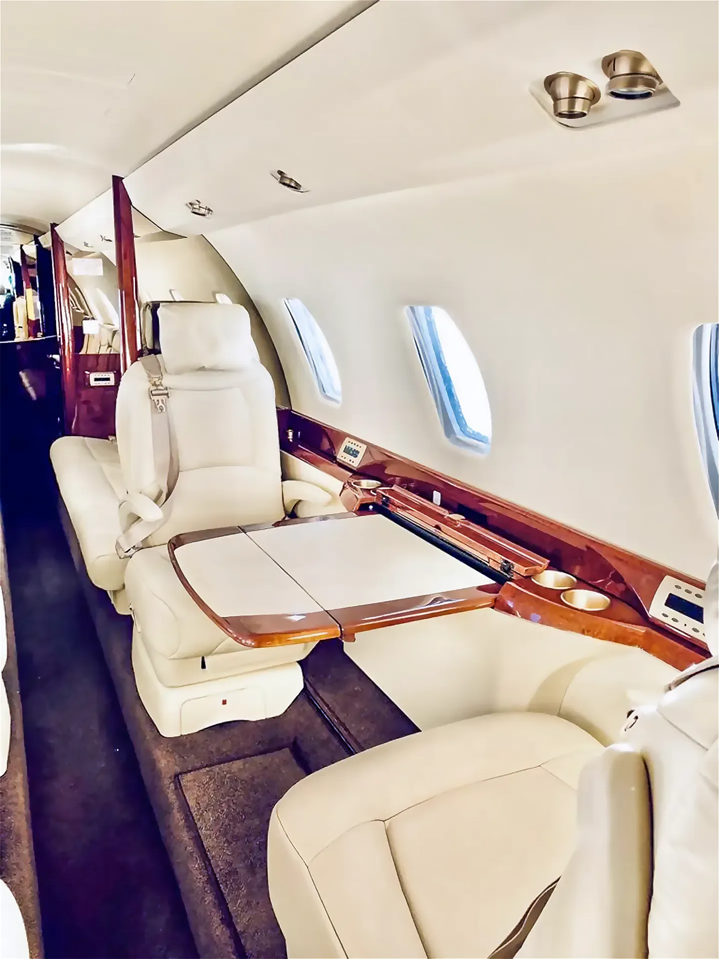 Cabin interior of a Cessna Citation X.