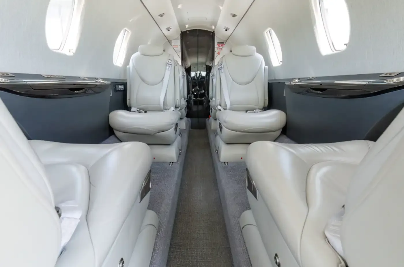 Cabin interior of a Cessna Citation XLS+.