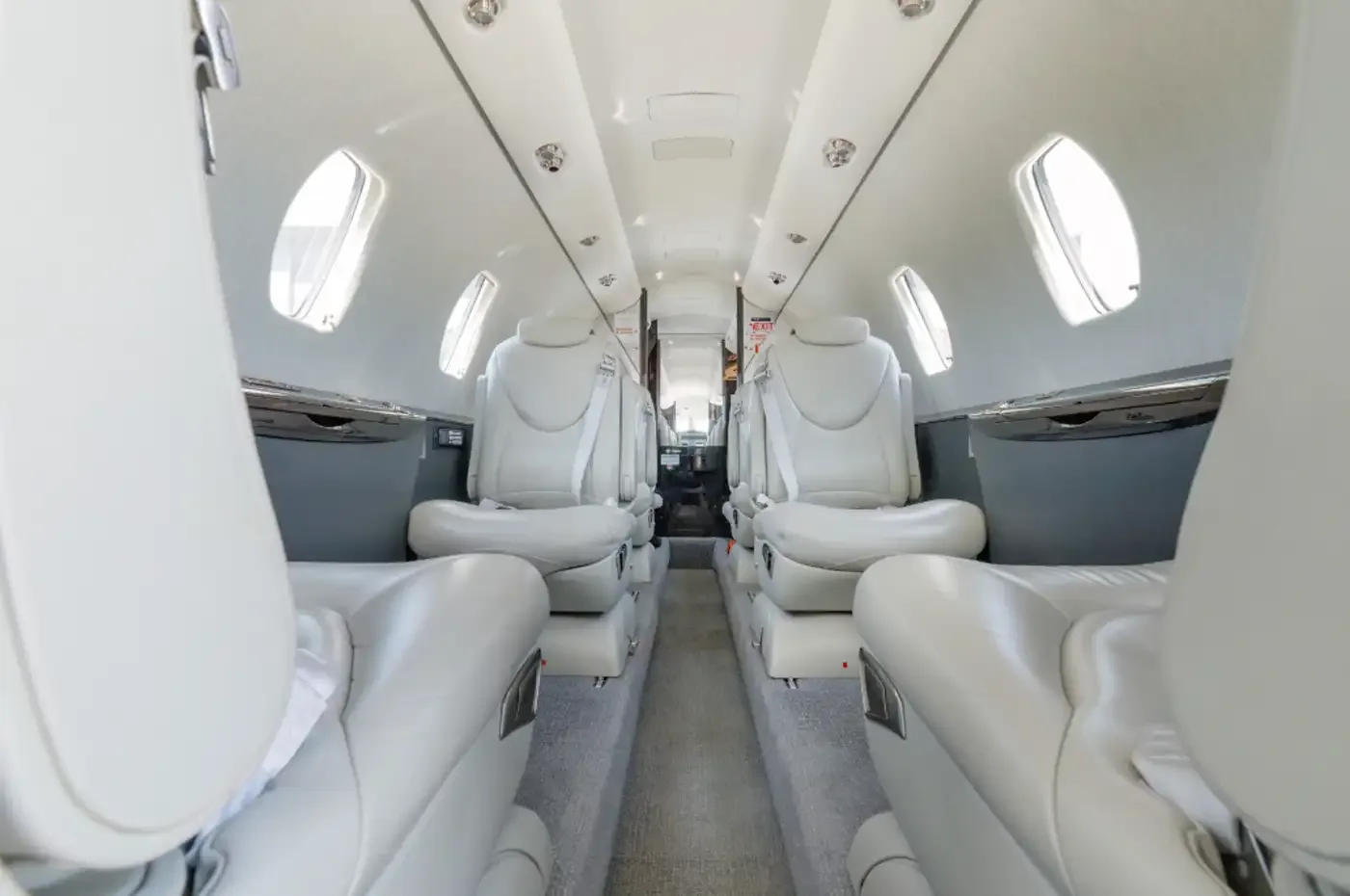 Cabin interior of a Cessna Citation XLS+.