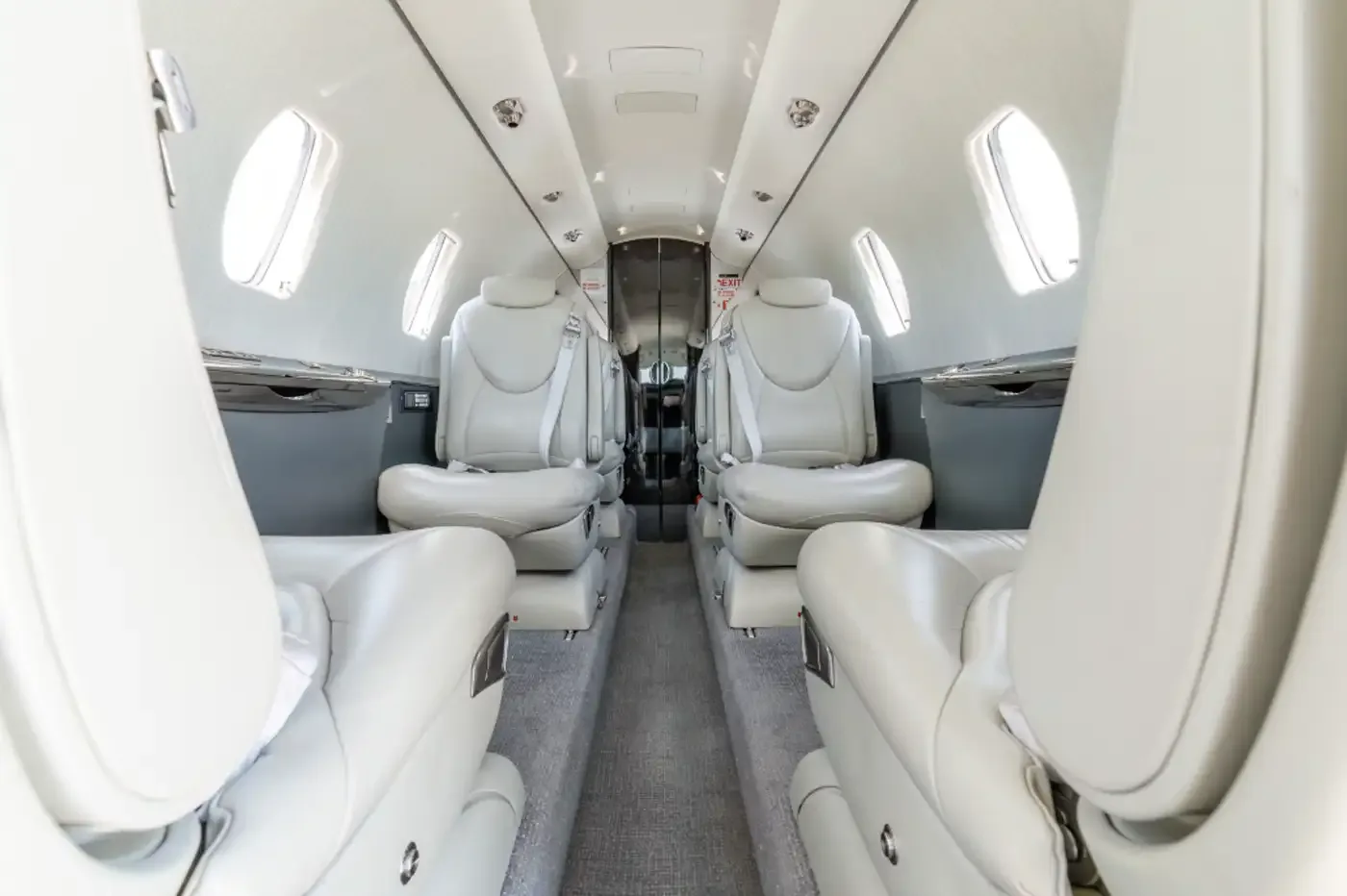 Cabin interior of a Cessna Citation XLS+.
