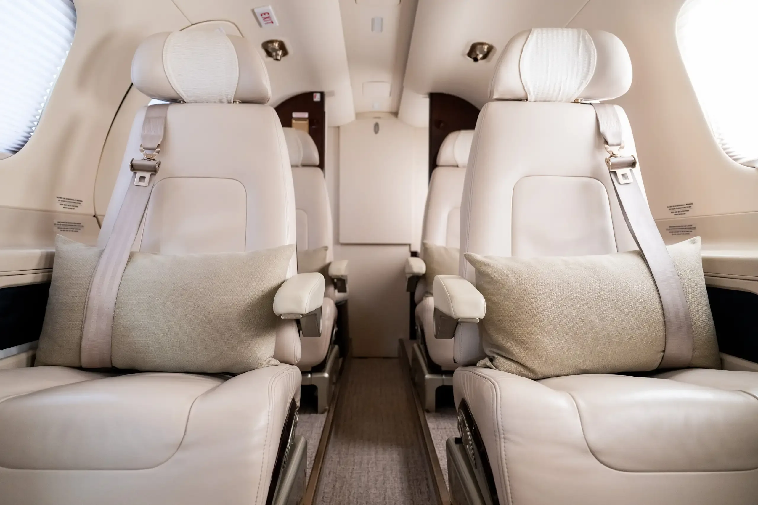 Cabin interior of a Embraer Phenom 300.