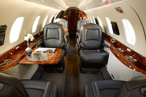 Cabin interior of a 2006 Cessna citation x.