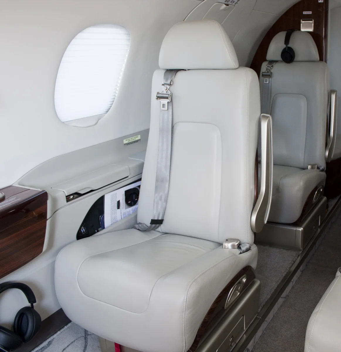 Cabin interior of a 2015 Embraer phenom 300.