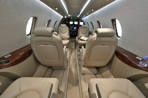 Cabin interior of a 2016 Cessna citation xls.