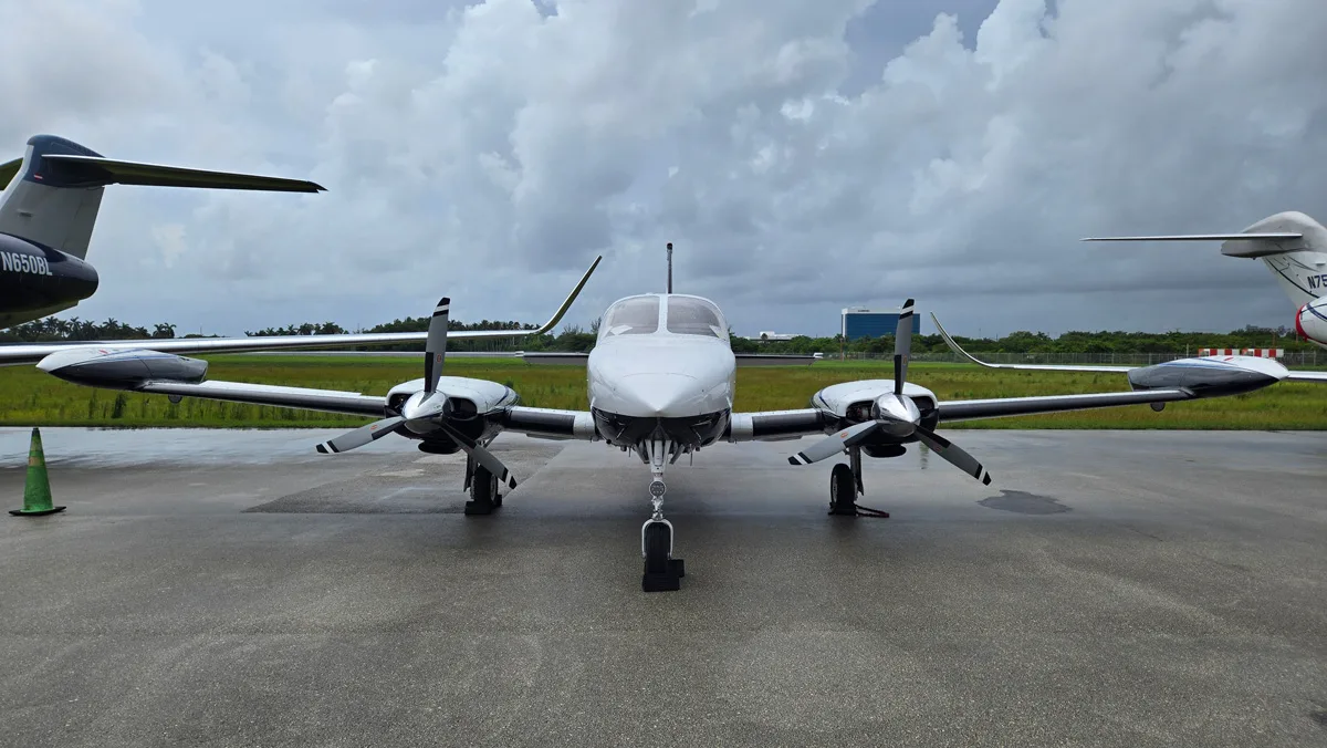 Exterior view of a Cessna 340a.