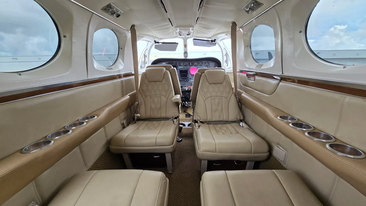 Cabin interior of a Cessna 340a.