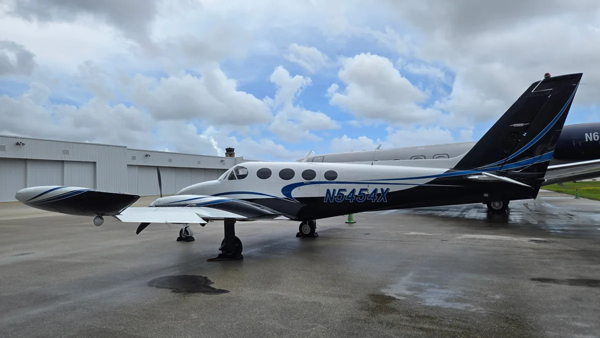 Exterior view of a Cessna 340a.